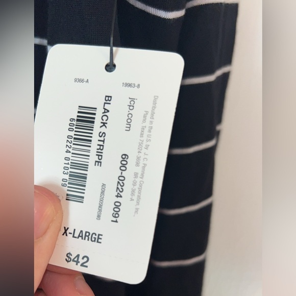 Sky Black and White Striped Long Sleeve Maternity/Nursing Top - Picture 3 of 4